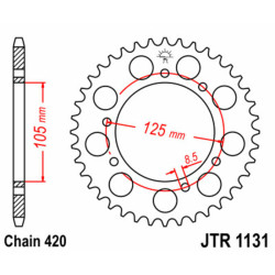 Couronne JT Sprockets acier standard - 420 - 48 dents