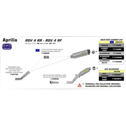 Echappement Arrow GP2 Inox Noir, Aprilia RSV4 RR - RSV4 RF 15-16