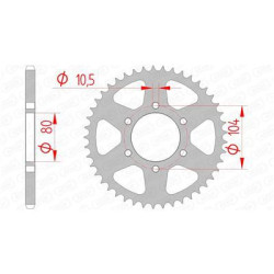 Couronne AFAM type 16606 pas 520 acier KAWASAKI