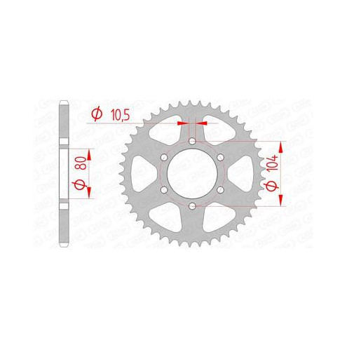 Couronne AFAM type 16606 pas 520 acier KAWASAKI