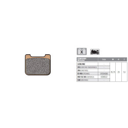 Plaquette de frein Brembo type X, MD 512 HH métal fritté