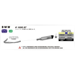 Echappement Arrow Aluminium embout carbone, BMW R 1200 RT 14-16