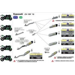 Echappement Arrow demi-ligne Racing Race-Tech Titane Ø60mm, Kawasaki ZX-10 R 2016-20