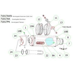 Embout sortie de silencieux Yamaha MT-07 référence 71930AKN