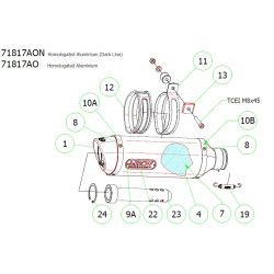 Embout sortie de silencieux Yamaha MT-07 référence 71930AKN