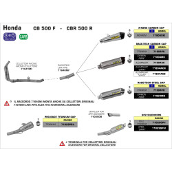 Echappement Arrow Pro-Race Titane, Honda CB 500 F CBR 500 R 2016