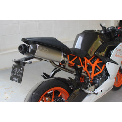 Ligne complète 3/4 échappement Tyga-Performance inox embout carbone, KTM RC 390 2014-16