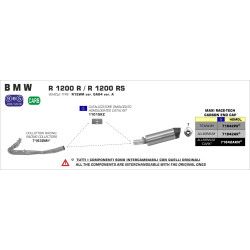 Echappement Arrow Titane embout carbone, Bmw R 1200 R/RS 15-16