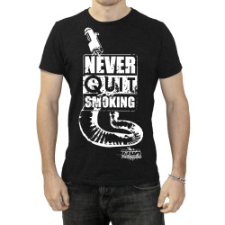 Tee Shirt Tyga-Performance "Never quit smoking" noir taille S à XXL