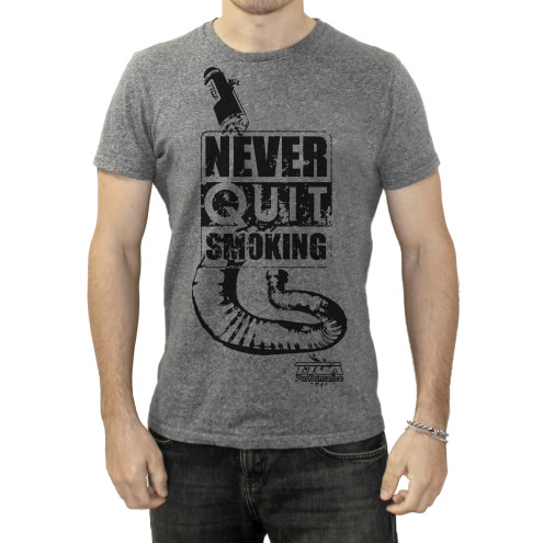 Tee Shirt Tyga-Performance "Never quit smoking" gris taille S à XXL