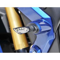 Clignotant Ermax N°44 DESTOCKAGE mini blinkers triangulaire noir à led blanc avec veilleuse