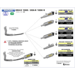 Echappement Arrow Race-Tech Full carbone, Suzuki 1000 GSX-R 2017-22