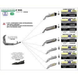 Pare-chaleur Arrow Carbone pour collecteur origine, Kawasaki Z900