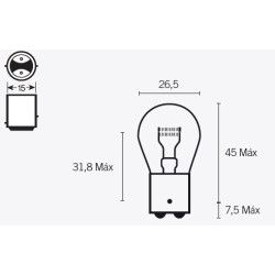 Ampoule S25 12V-21/5W