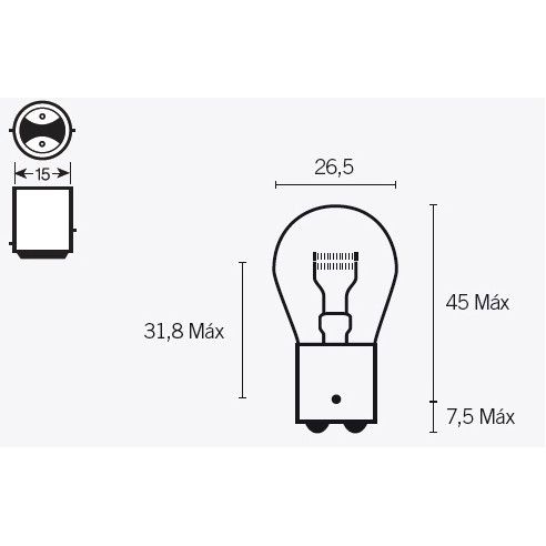 Ampoule S25 12V-21/5W