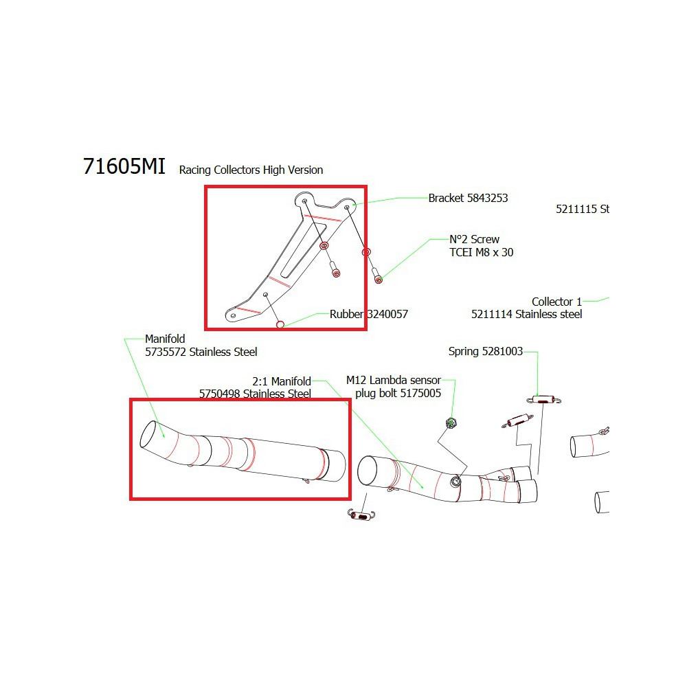 Kit passage haut Arrow Yamaha MT-07