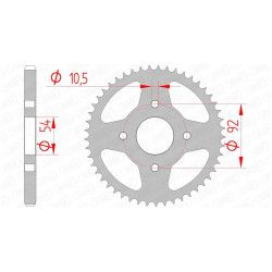 Couronne AFAM acier pas 428 type 12202 Yamaha