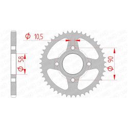 Couronne de transmission en acier moto 125cc