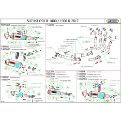 Collier pour pare chaleur échappement Arrow, Suzuki 1000 GSX-R 2017-22