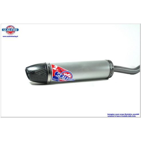 Silencieux Scalvini Racing alu embout carbone Aprilia RS 125 94-12