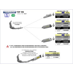 Echappement Arrow Thunder Titane embout arbone, Yamaha YZF R6 2017-22