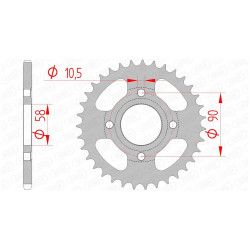 Couronne de transmission Afam Honda 125 MTX Rally 86-89