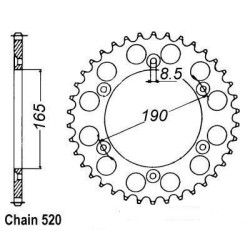 Couronne AFAM  alu pas 520 type 72303 