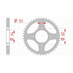 Couronne AFAM  acier pas 428 type 12200 Yamaha YBR 125