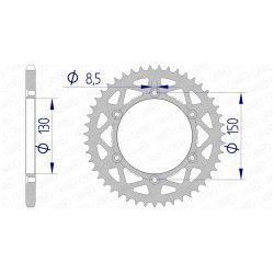 Couronne AFAM alu pas 520 type 13323N Yamaha 