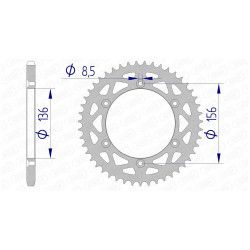 Couronne AFAM  alu pas 520 type 15206N 