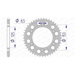 Couronne AFAM  alu pas 520 type 11212N 