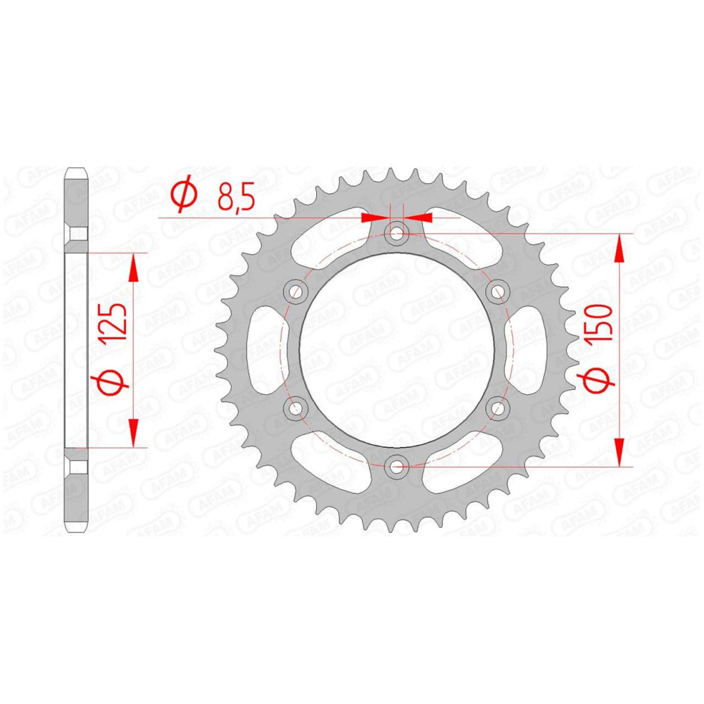 Couronne AFAM  acier pas 520 type 71304 